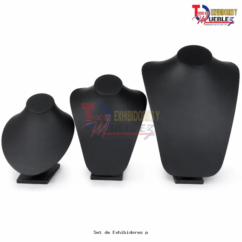 Set de Exhibidores para Joyería y Bisutería Color Negro